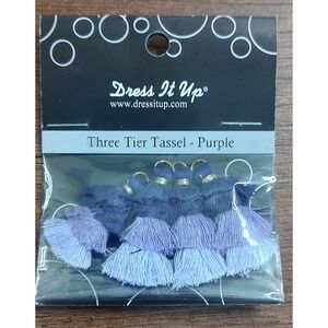 Dress It Up Jesse James Shag Purple Violet Lavender Three Tier Tassel  B16